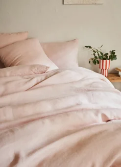 Sale Bouchara HOUSSE DE COUETTE EN LIN LAVÉ ROSE