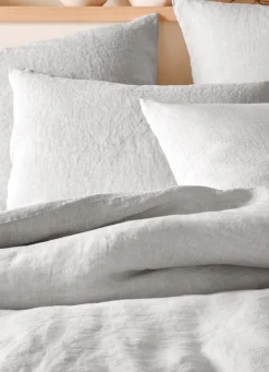 Hot Bouchara HOUSSE DE COUETTE EN LIN LAVÉ BLEU GRIS