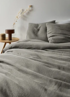 Bouchara HOUSSE DE COUETTE EN LIN LAVÉ VERT DE GRIS