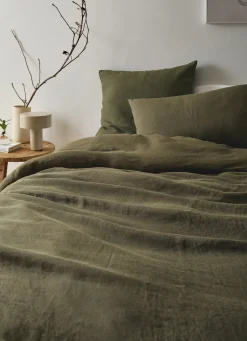 Discount Bouchara HOUSSE DE COUETTE EN LIN LAVÉ KAKI