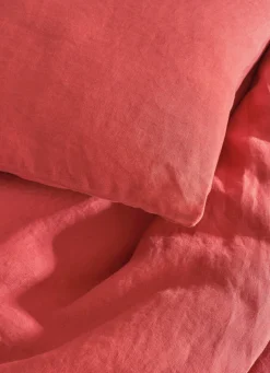 Online Bouchara HOUSSE DE COUETTE EN LIN LAVÉ ROSE