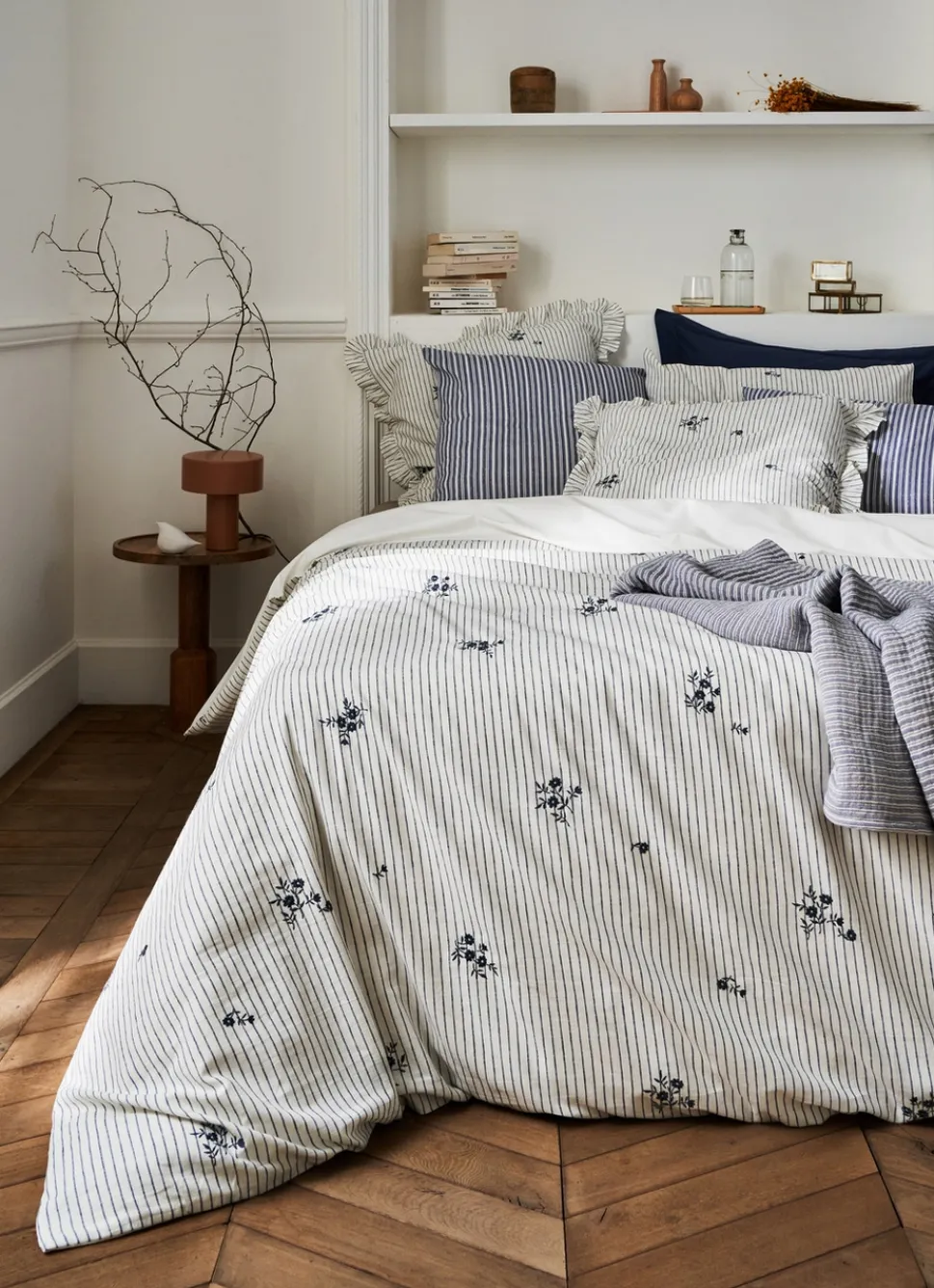 Clearance Bouchara HOUSSE DE COUETTE EN MÉTIS Bleu GRISE