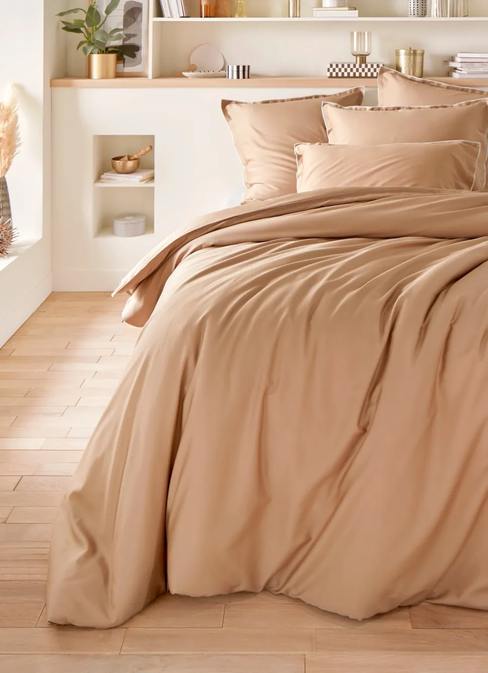 Online Bouchara HOUSSE DE COUETTE EN SATIN DE COTON LAVÉ MOKA