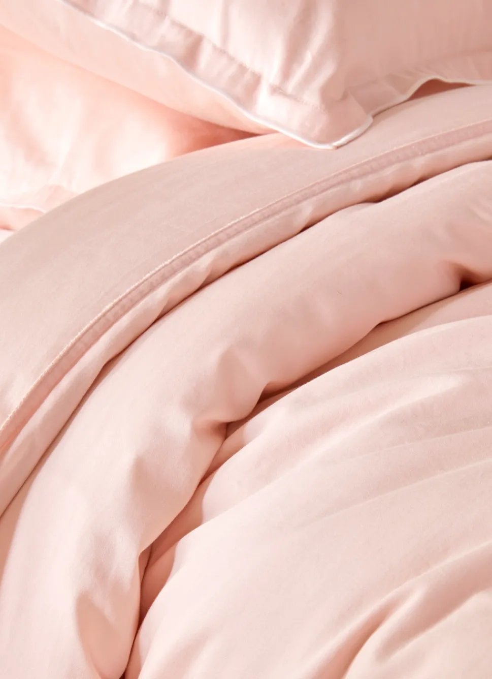 Clearance Bouchara HOUSSE DE COUETTE EN SATIN DE COTON LAVÉ ROSE PALE