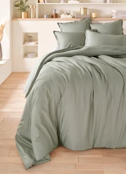 New Bouchara HOUSSE DE COUETTE EN SATIN DE COTON LAVÉ SAUGE