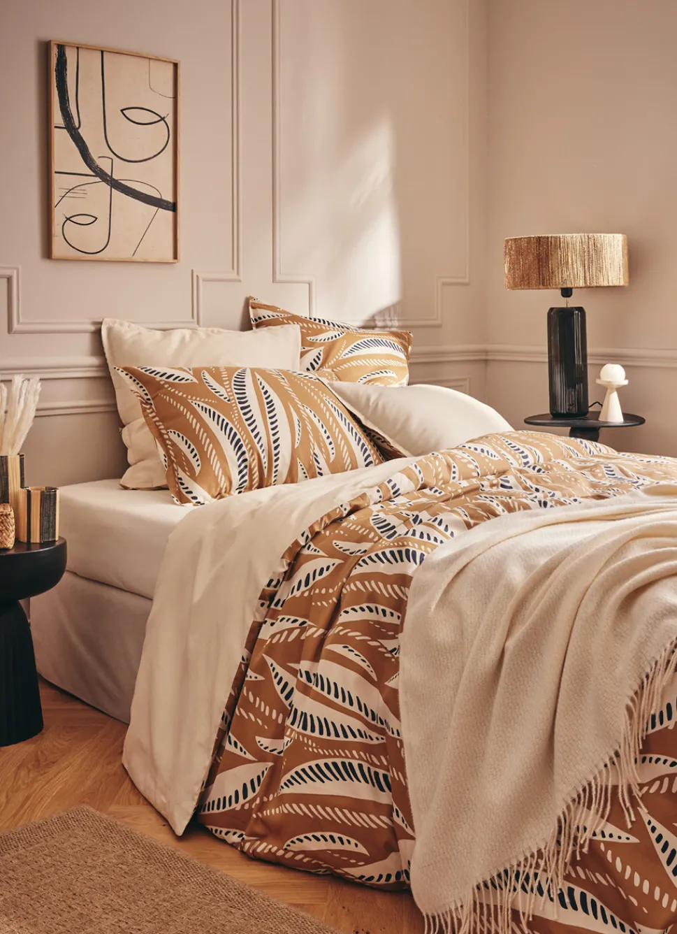 Online Bouchara HOUSSE DE COUETTE EN SATIN CORALIE CARAMEL