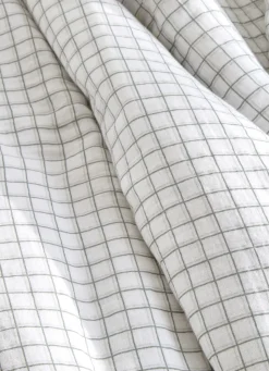 Online Bouchara HOUSSE DE COUETTE GAZE DE COTON IMPRIMÉ CARREAUX ECRU