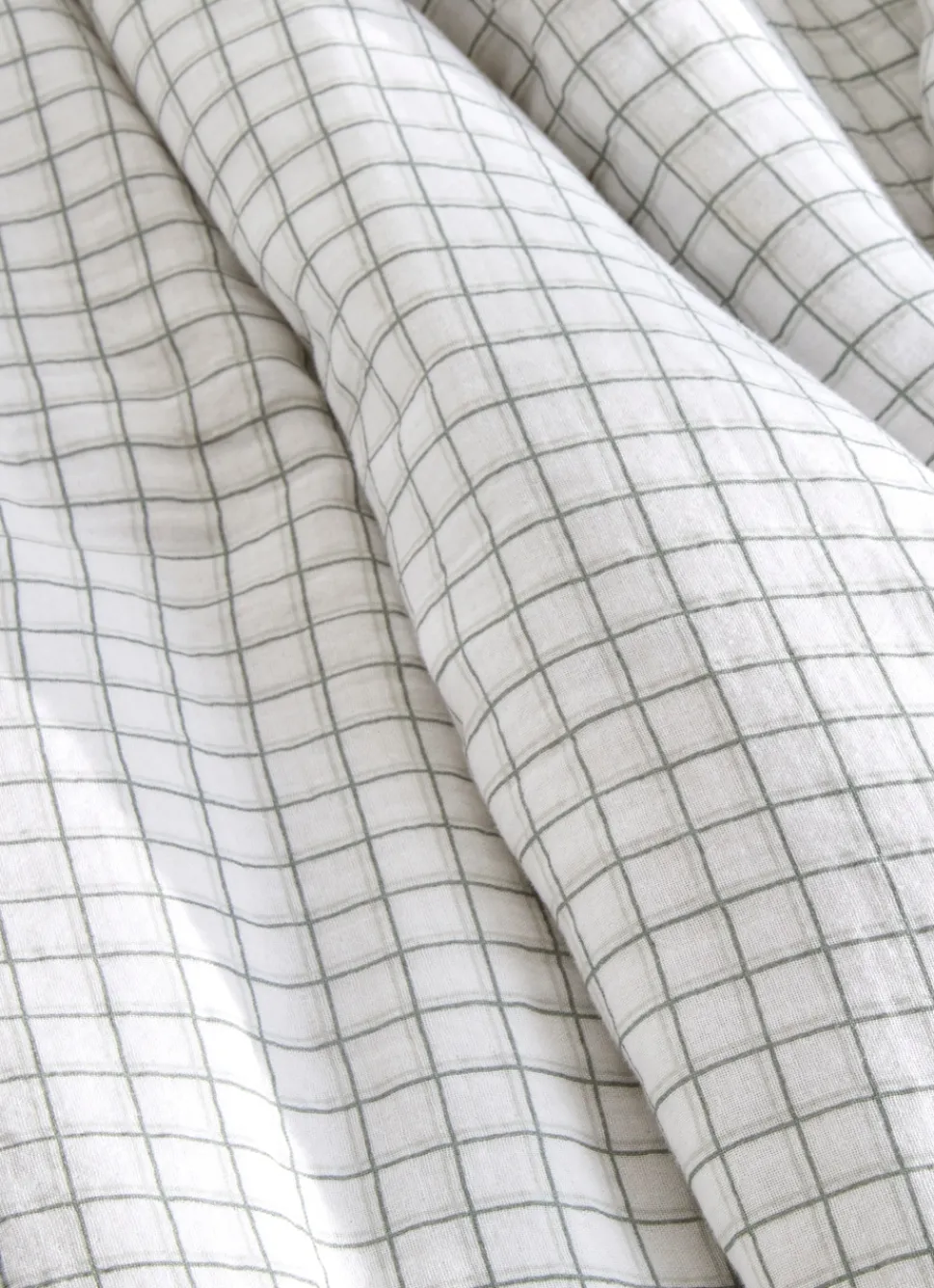 Online Bouchara HOUSSE DE COUETTE GAZE DE COTON IMPRIMÉ CARREAUX ECRU