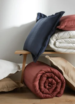 Discount Bouchara HOUSSE DE COUETTE RAYÉE EN SATIN DE COTON IVOIRE