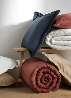 Discount Bouchara HOUSSE DE COUETTE RAYÉE EN SATIN DE COTON IVOIRE