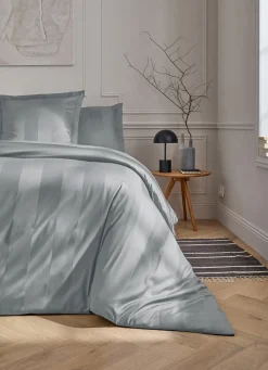 Hot Bouchara HOUSSE DE COUETTE RAYÉE EN SATIN DE COTON GLACIER