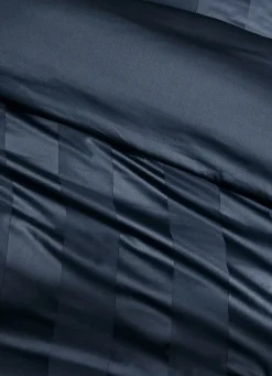 Outlet Bouchara HOUSSE DE COUETTE RAYÉE EN SATIN DE COTON MARINE