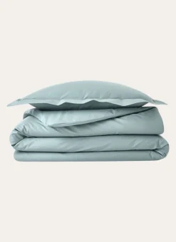 Online Bouchara HOUSSE DE COUETTE UNIE EN PERCALE DE COTON VERT DE GRIS