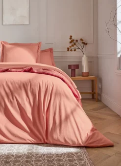 Hot Bouchara HOUSSE DE COUETTE UNIE EN PERCALE DE COTON CORAIL
