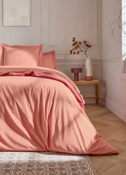 Hot Bouchara HOUSSE DE COUETTE UNIE EN PERCALE DE COTON CORAIL