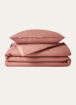 Outlet Bouchara HOUSSE DE COUETTE UNIE EN COTON LAVÉ BIO ROSE