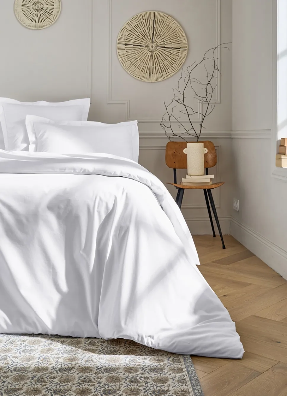 Best Bouchara HOUSSE DE COUETTE UNIE EN PERCALE DE COTON BLANC