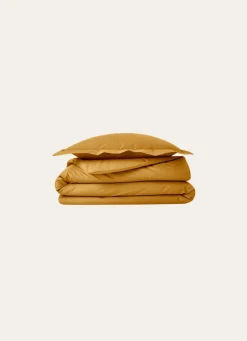 Outlet Bouchara HOUSSE DE COUETTE UNIE EN PERCALE DE COTON JAUNE MOUTARDE