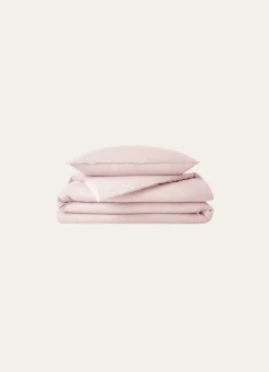 Sale Bouchara HOUSSE DE COUETTE UNIE EN COTON LAVÉ BIO ROSE PÂLE