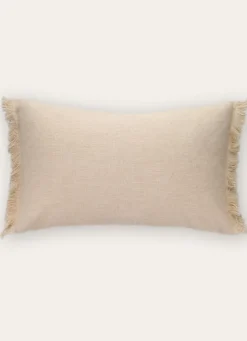 Hot Bouchara HOUSSE DE COUSSIN À FRANGES COTON ET LIN ÉCRU