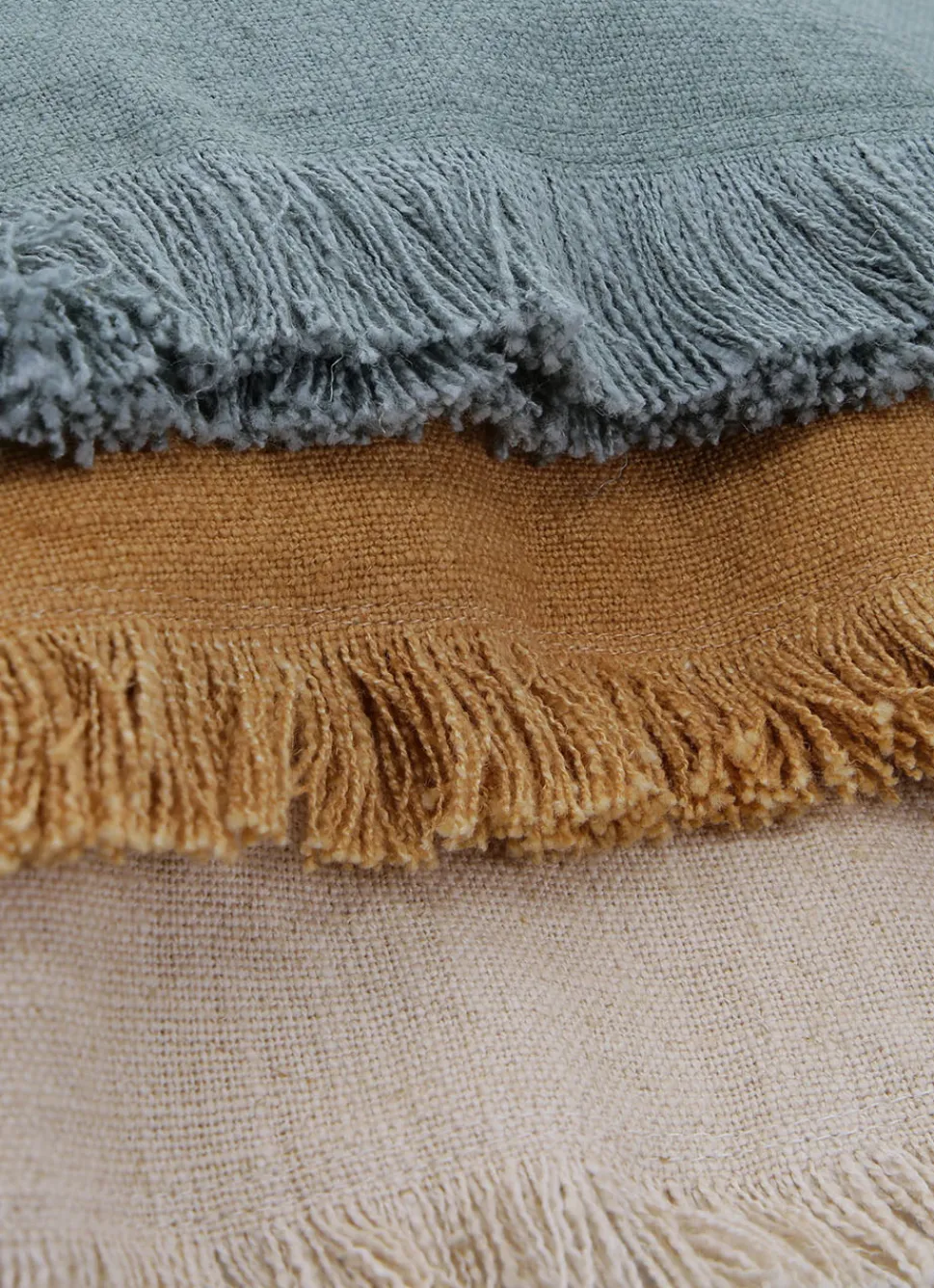 Online Bouchara HOUSSE DE COUSSIN À FRANGES COTON ET LIN MOUSSE