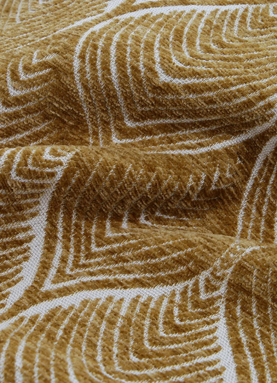 Sale Bouchara HOUSSE DE COUSSIN EN JACQUARD CHENILLE OCRE