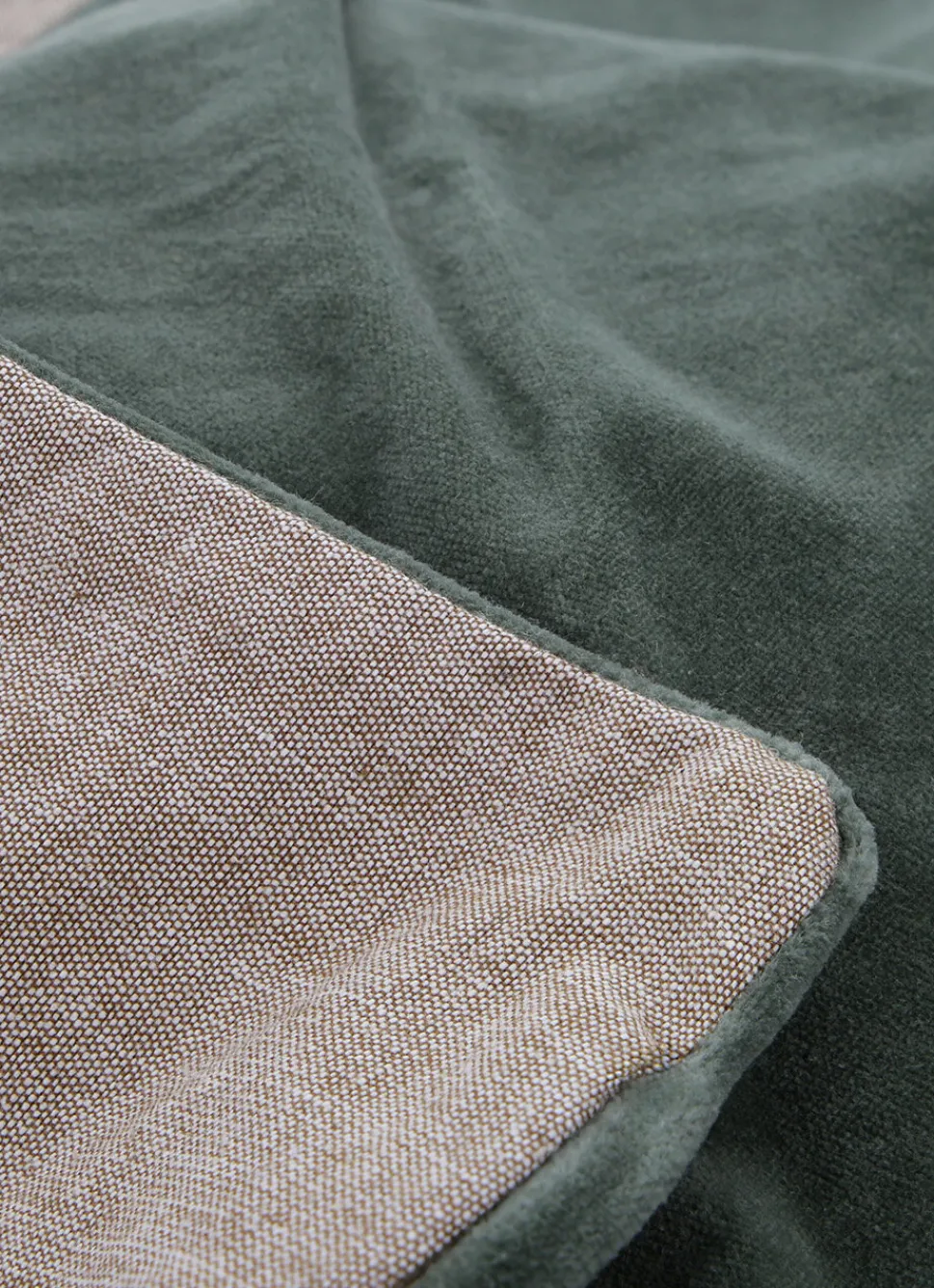 Clearance Bouchara HOUSSE DE COUSSIN EN VELOURS AVEC DOS CHAMBRAY vert