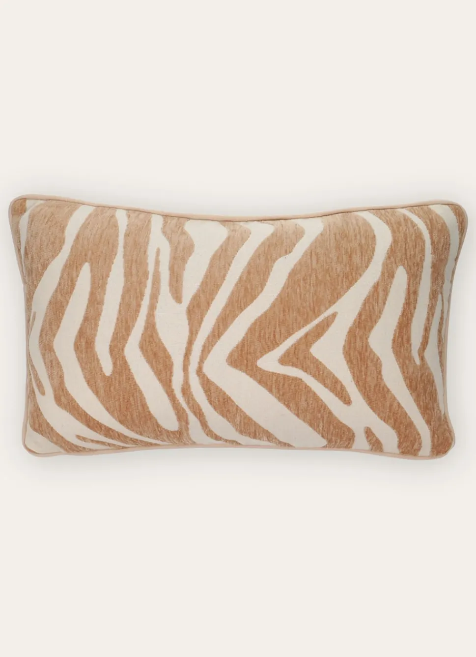 Outlet Bouchara HOUSSE DE COUSSIN JACQUARD CHENILLE MOTIF ZÉBRÉ BEIGE