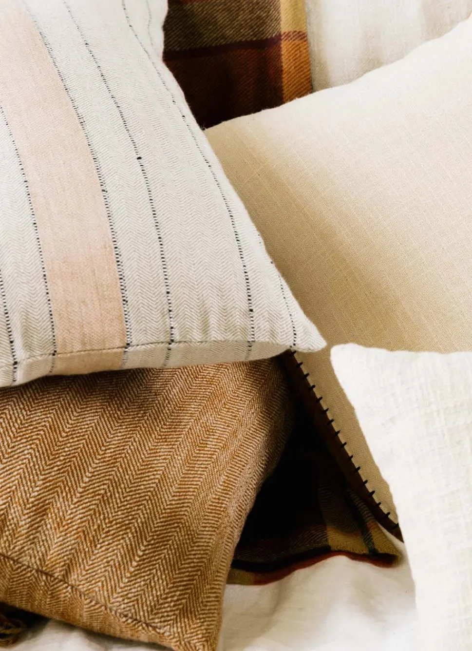 Bouchara HOUSSE DE COUSSIN RUBEN TISSÉE EN COTON ET LIN MULTICOLORE