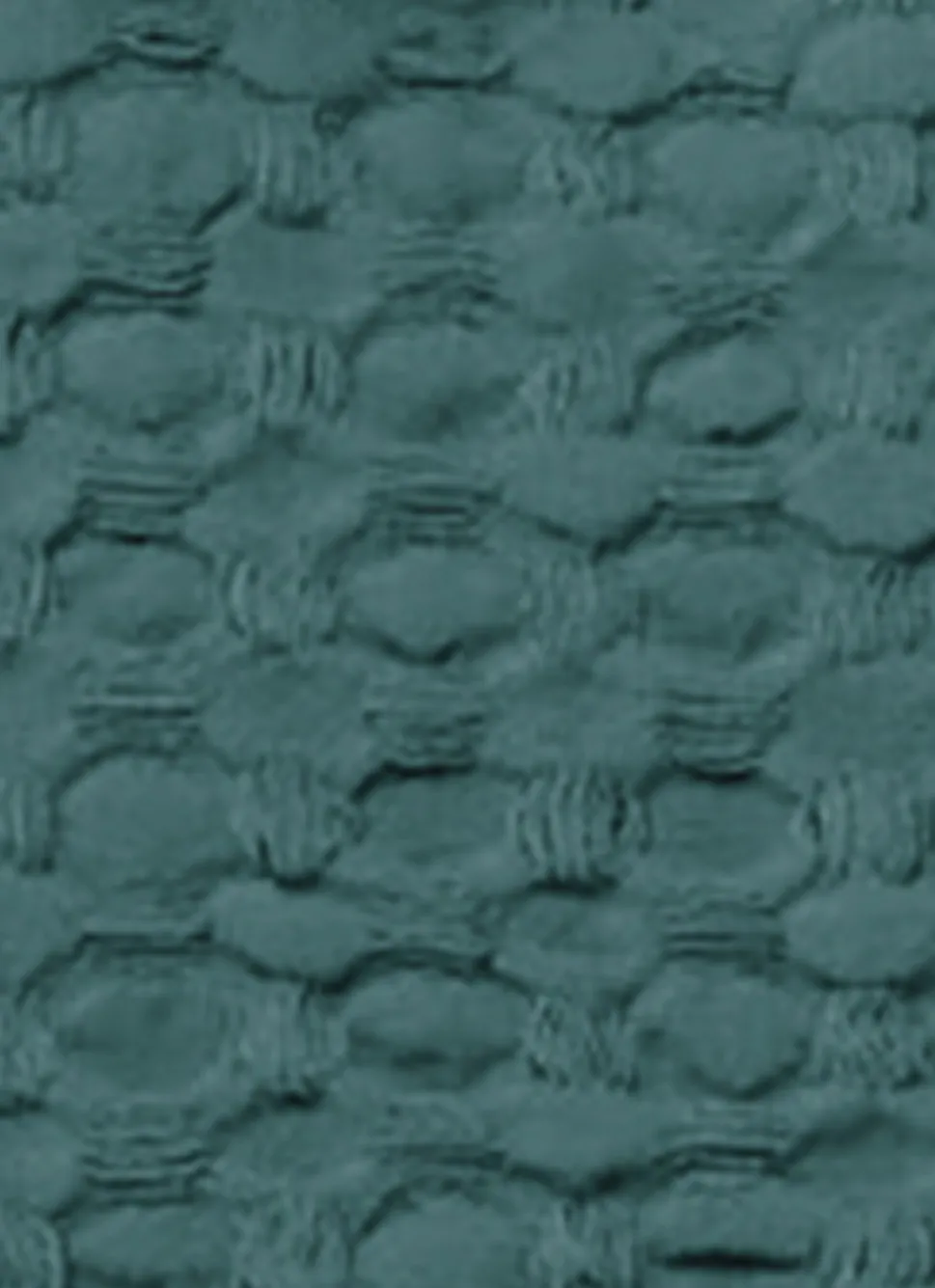 Bouchara JETÉ DE LIT EN COTON LAVÉ NID D'ABEILLE VERT FONCE