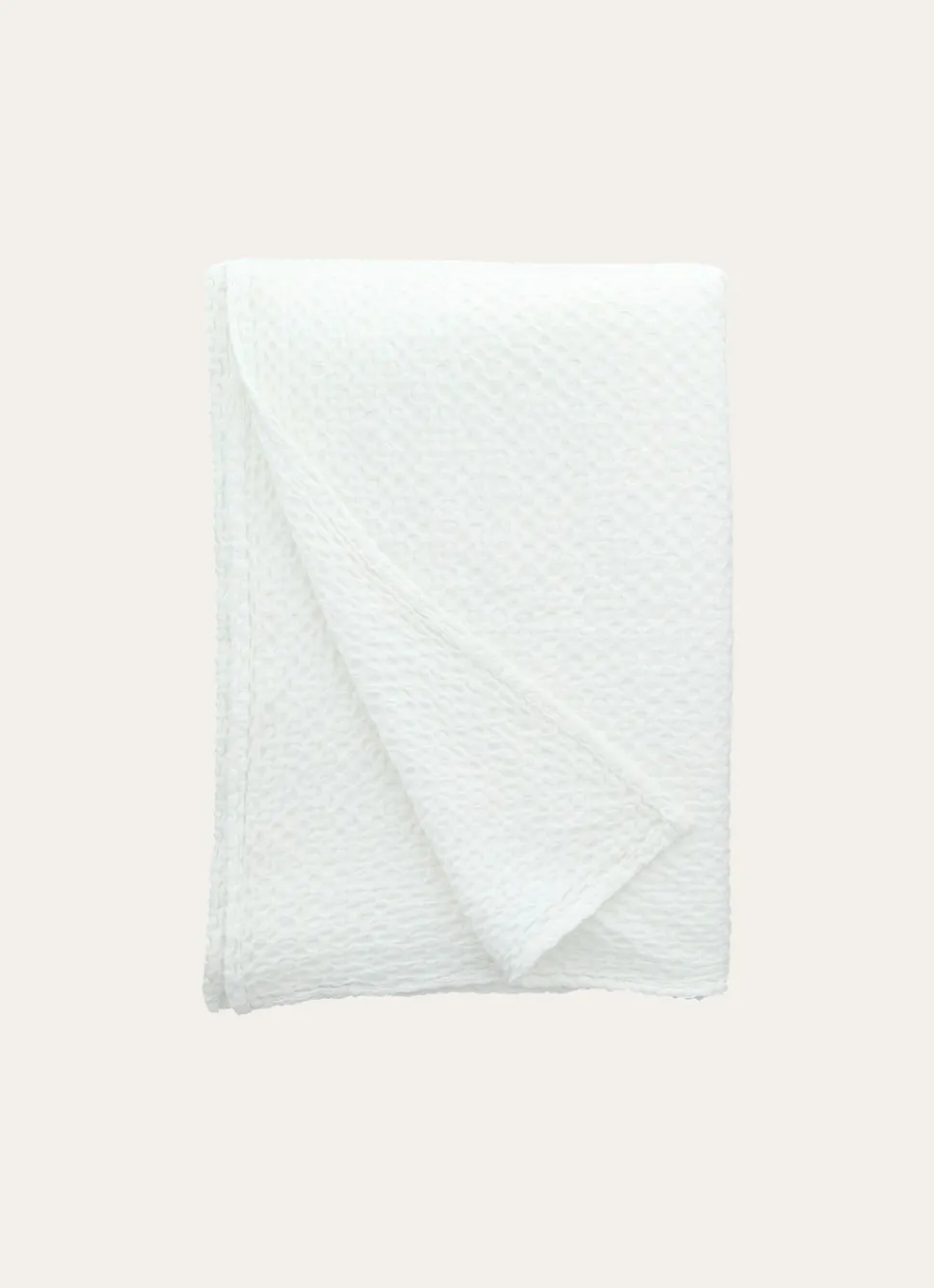 Best Bouchara JETÉ DE LIT EN COTON LAVÉ NID D'ABEILLE BLANC