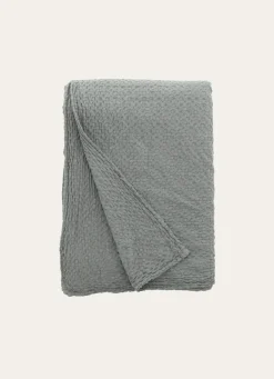 Clearance Bouchara JETÉ DE LIT EN COTON LAVÉ NID D'ABEILLE ANTHRACITE