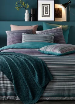 Online Bouchara JETÉ DE LIT EN COTON LAVÉ NID D'ABEILLE VERT FONCE