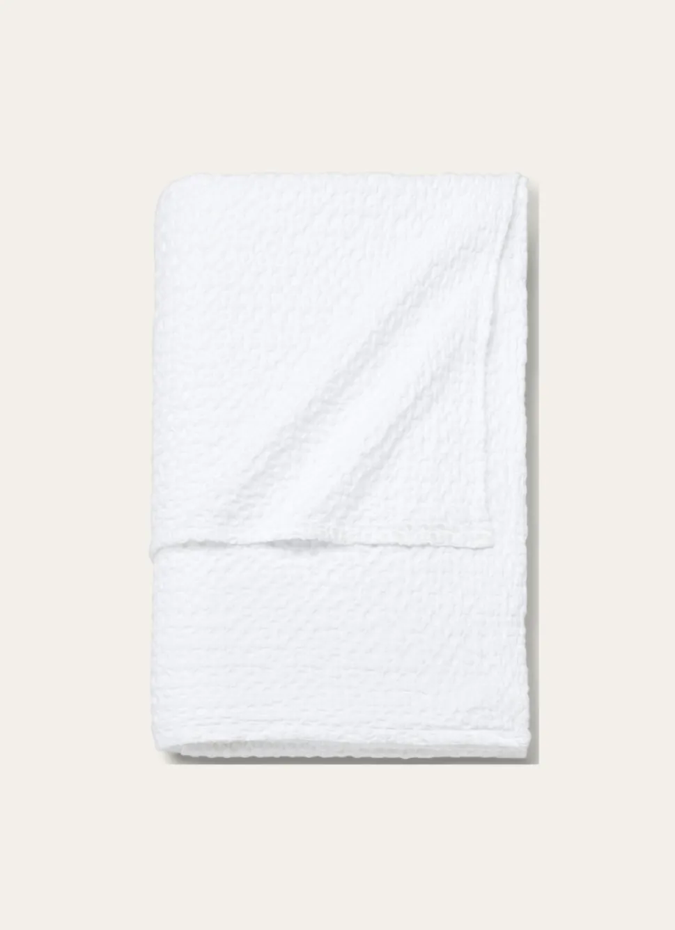 Sale Bouchara JETÉ DE LIT EN COTON LAVÉ NID D'ABEILLE BLANC