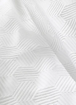 Sale Bouchara JETÉ DE LIT JACQUARD EN COTON MOTIFS GÉOMÉTRIQUE BLANC