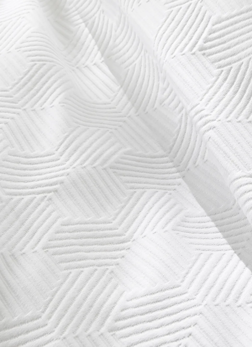 Sale Bouchara JETÉ DE LIT JACQUARD EN COTON MOTIFS GÉOMÉTRIQUE BLANC