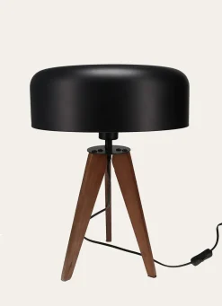 Bouchara LAMPE À POSER EN BOIS MARRON/NOIR