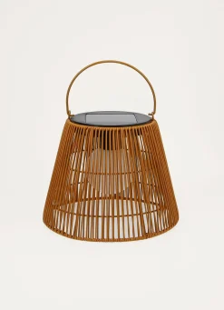 Outlet Bouchara LANTERNE SOLAIRE EN RÉSINE TRESSÉE MARRON