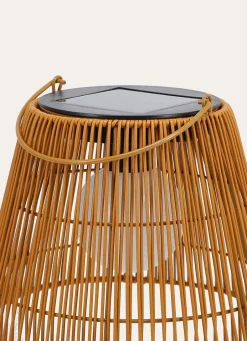 Outlet Bouchara LANTERNE SOLAIRE EN RÉSINE TRESSÉE MARRON