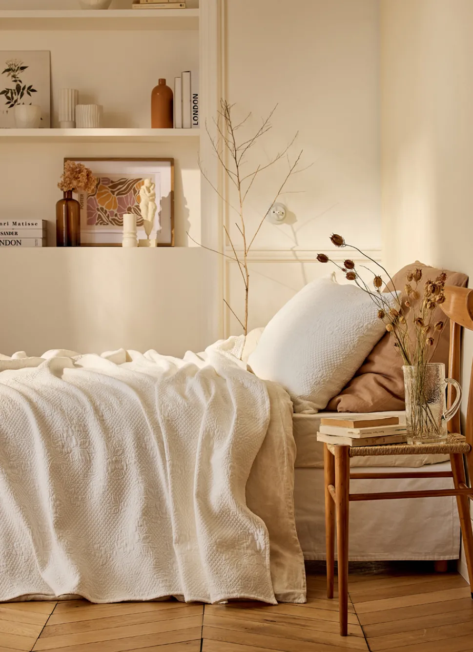 New Bouchara LARGE DESSUS DE LIT EFFET BOUTIS ROZEN ÉCRU