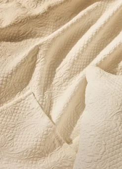 New Bouchara LARGE DESSUS DE LIT EFFET BOUTIS ROZEN ÉCRU