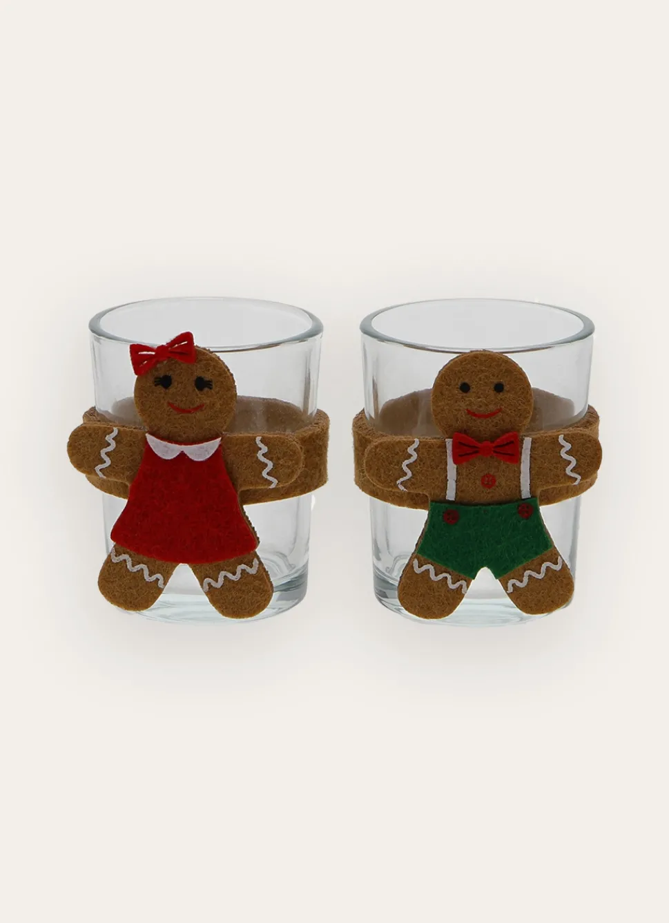 Online Bouchara LOT 2 PHOTOPHORES DE NOËL MR & MME PAIN D'ÉPICES BRUN