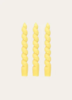 Online Bouchara LOT DE 3 BOUGIES TORSADÉES JAUNE