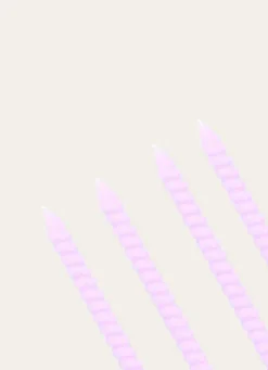 Discount Bouchara LOT DE 4 MINI BOUGIES TORSADÉES LILAS