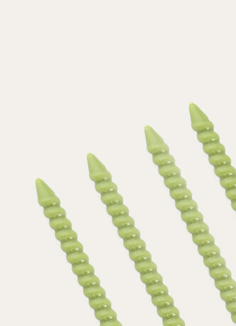 Hot Bouchara LOT DE 4 MINI BOUGIES TORSADÉES VERT