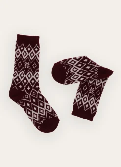 Sale Bouchara LOT DE 2 PAIRES DE CHAUSSETTES CARRIE ROUGE BORDEAUX