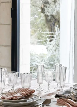 Best Bouchara LOT DE 6 PETITS VERRES À VIN SUR PIED TRANSPARENT