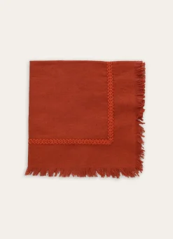 Outlet Bouchara LOT DE 2 SERVIETTES DE TABLE BRODÉES AVEC FINITION BRIQUE