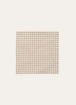 New Bouchara LOT DE 2 SERVIETTES DE TABLE EN COTON VICHY BEIGE