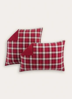 Bouchara LOT DE 2 TAIES À CARREAUX TISSÉ TEINT TORQUHIL ROUGE